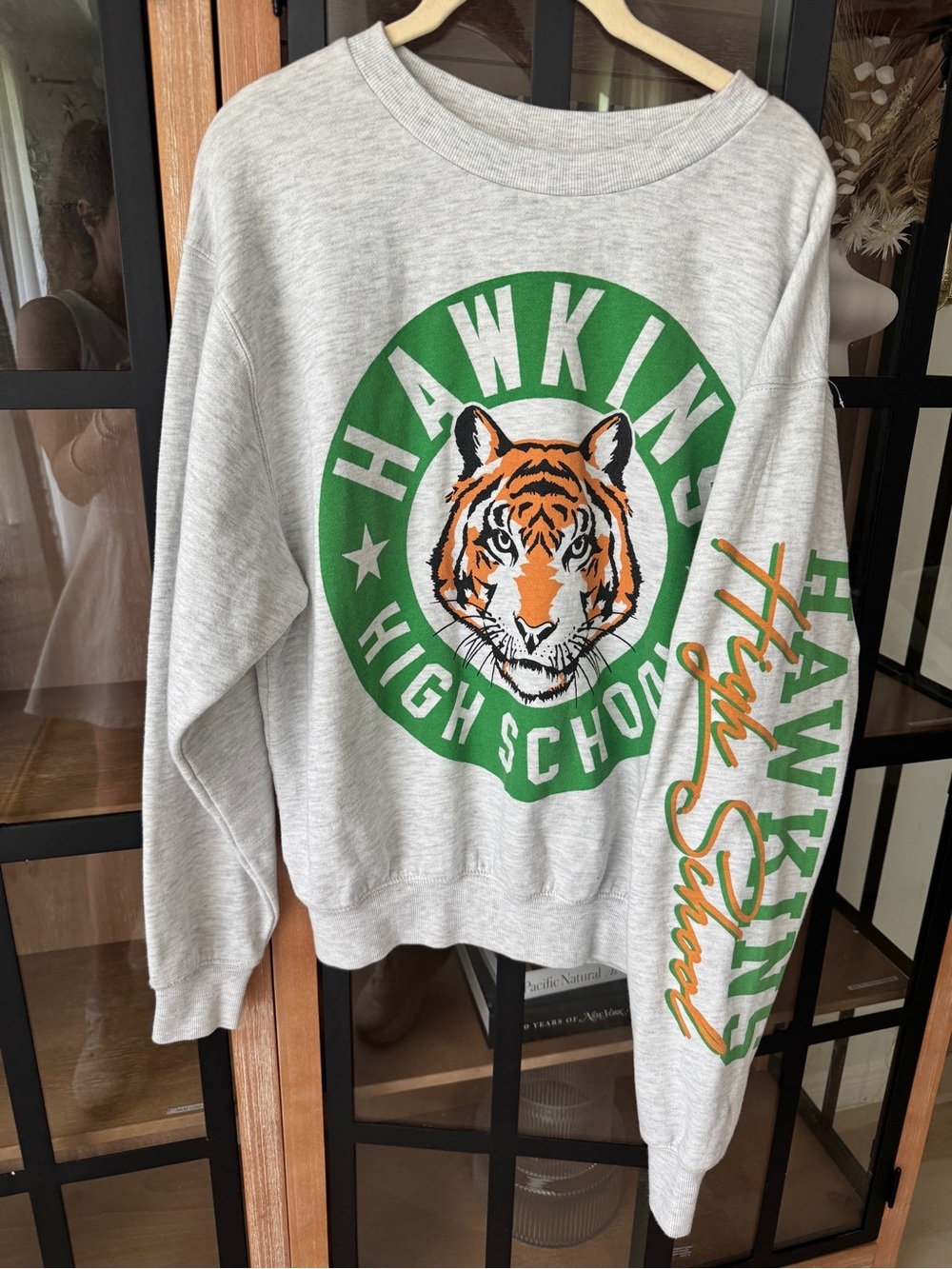 Stranger Things Hawkins High school crewneck sweatshirt varsity pullover tiger